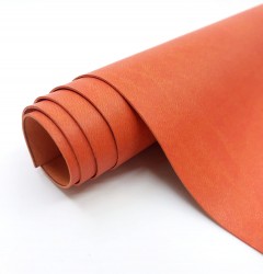 Переплётный кожзам Италия, цвет Оранжевый матовый, 50Х35 см, 225 г/м2 