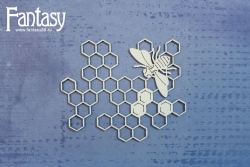 Чипборд Fantasy «Соты с пчелкой 3300» размер 7,1*8,7 см