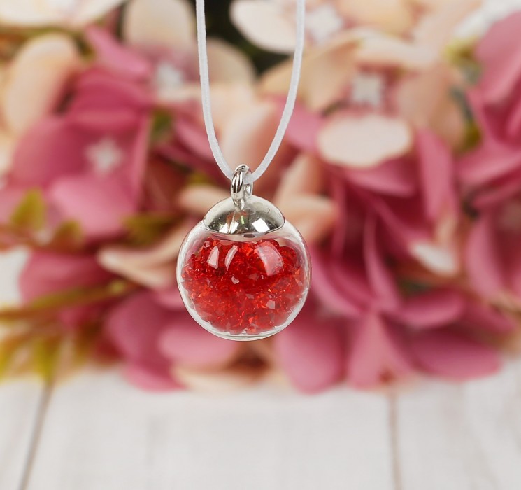 Decor pendant for creativity "Ball with stars", red, 2X1. 5X1. 5 cm, 1 pc