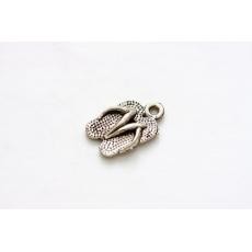 Scrapberry's metal pendant "Beach slippers", antique silver, size 8X16 mm, 1 pc
