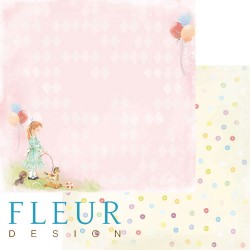 Двусторонний лист бумаги Fleur Design Девочки "Моменты", размер 30,5х30,5 см, 190 гр/м2
