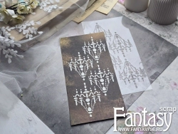 Трафарет Fantasy "Винтажные Люстры 21", толщина пластика 0,5 мм, размер 10*20 см