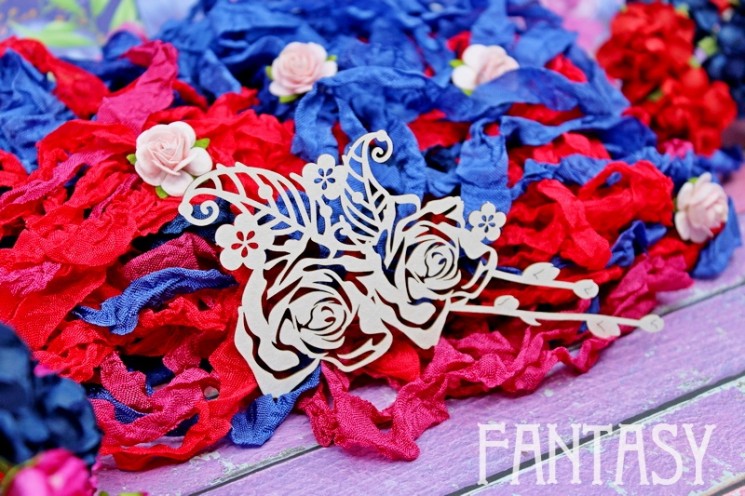 Чипборд Fantasy "Роза 1751" размер 13,5*7,5 см