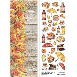 Лист с картинками 10х30 см "В гостях у осени. Детали" (ScrapMania), 180 гр  