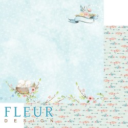 Двусторонний лист бумаги Fleur Design Нежный возраст "Моя семья", размер 30,5х30,5 см, 190 гр/м2