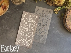 Трафарет Fantasy "Веточки 17", толщина пластика 0,5 мм, размер 20*10 см
