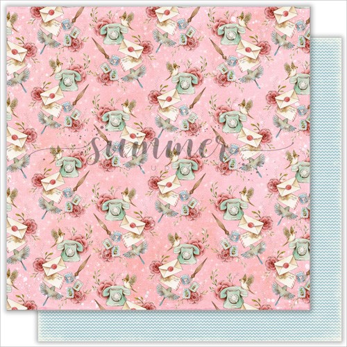Double-sided sheet of paper Summer Studio My honey bunny "Tea party" size 30.5*30.5 cm, 190gr