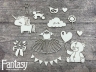 Чипборд Fantasy «Мамино счастье (детский набор) 3193» размер от 1,1 см до 5,5*5,9 см