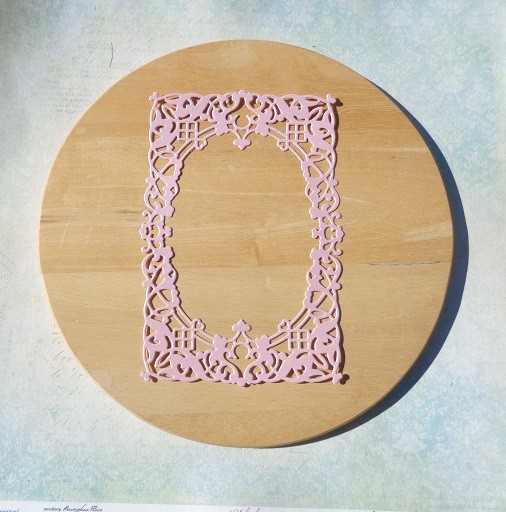 Cutting frame "Monogram" pink design paper mother of pearl 290 gr.