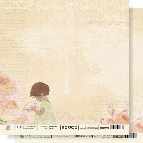 Double-sided sheet of paper Fleur Design Hen party "Flower", size 30. 5x30. 5 cm, 190 gr/m2