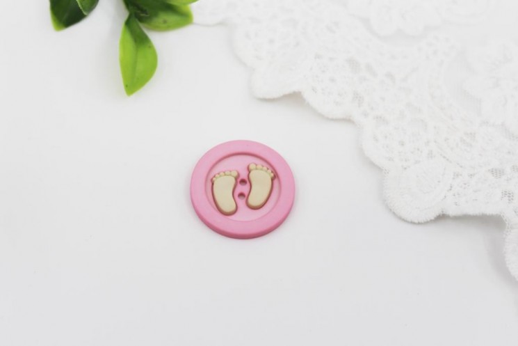 Decorative button "Pink heels", 1 piece