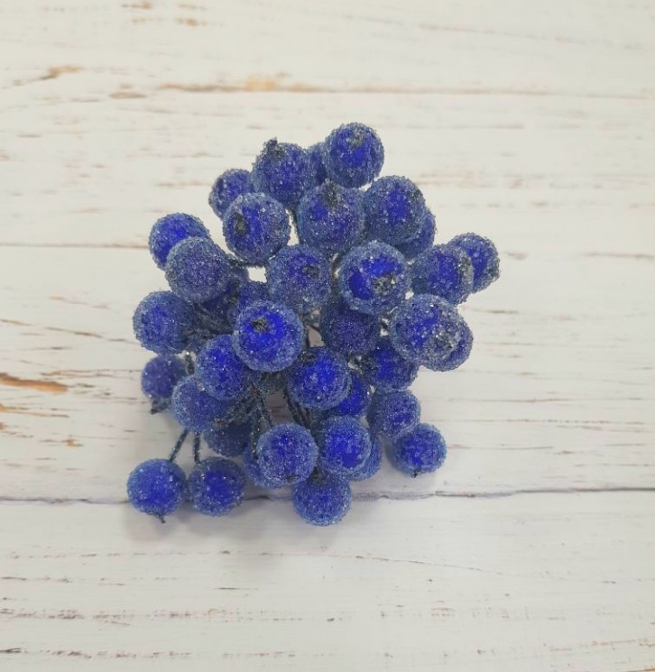 Decorative bouquet Mr. Painter "Sugar berries dark blue" 24pcs, 1.3 cm