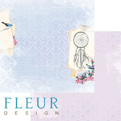Double-sided sheet of paper Fleur Design The Dictate of the heart "Wonderful garden", size 30. 5x30. 5 cm, 190 gr/m2