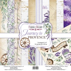 Набор двусторонней бумаги Фабрика Декору "Journey to provence",10 листов, размер 20х20 см, 200 гр/м2