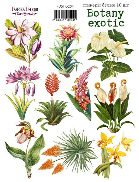 Fabrika Decoru "Botany exotic No.204" sticker set, 10 pcs 