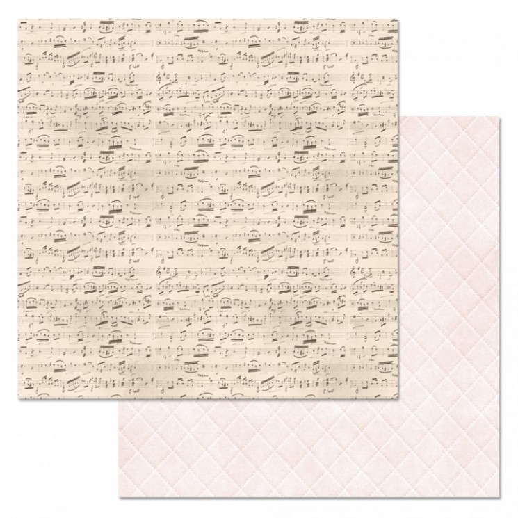 Double-sided sheet of ScrapMania paper " Phonomix. Wedding bouquet. Music", size 30x30 cm, 180 g/m2