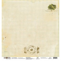 Односторонний лист бумаги MonaDesign Винтажные рецепты "Старая скатерть" размер 30,5х30,5 см, 190 гр/м2