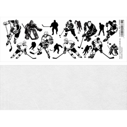 Двусторонний лист с картинками "Хоккей. Игроки", 10х30 см, 180 гр/м2