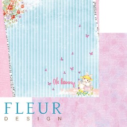 Двусторонний лист бумаги Fleur Design Пупсики "Нежные объятия", размер 30,5х30,5 см, 190 гр/м2