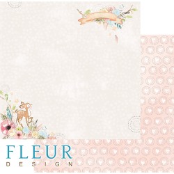 Двусторонний лист бумаги Fleur Design Нежный возраст "Любовь", размер 30,5х30,5 см, 190 гр/м2