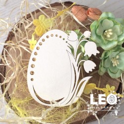 Чипборд LeoMammy "Яйцо пасхальное с тюльпанами", размер 8x6,7 см