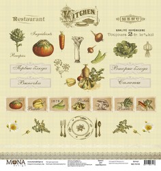 One-sided sheet of paper MonaDesign Vintage recipes 