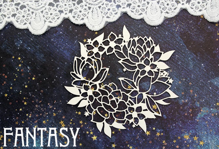 Fantasy Chipboard "Lotus Flower Frame 1409" size 9.8*9.8 cm