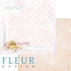 Двусторонний лист бумаги Fleur Design Пупсики "Бусинки", размер 30,5х30,5 см, 190 гр/м2