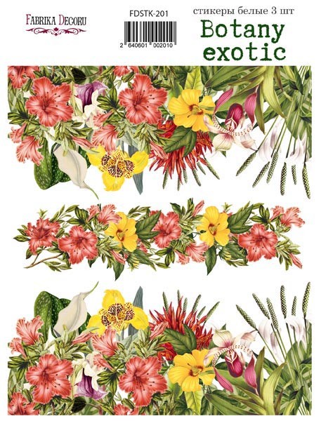 Fabrika Decoru "Botany exotic No.201" sticker set, 3 pcs 
