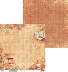 Двусторонний лист бумаги Scrapodelie Шепот листопада "Лист 4", размер 30,5х30,5см, 190 гр/м2