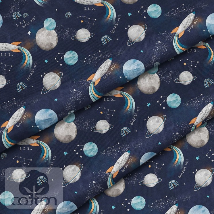 Fabric 100% cotton Poland "Cosmos-2", size 50X50 cm