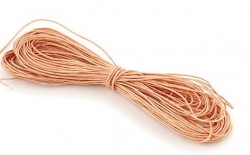 Вощеный шнур 1 мм, цвет Персиковый, отрез 1 м