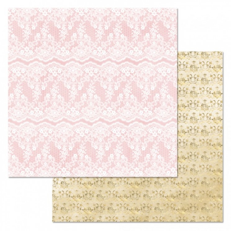 Двусторонний лист бумаги ScrapMania "Фономикс. Свадебный букет. Дамаск", размер 30х30 см, 180 гр/м2