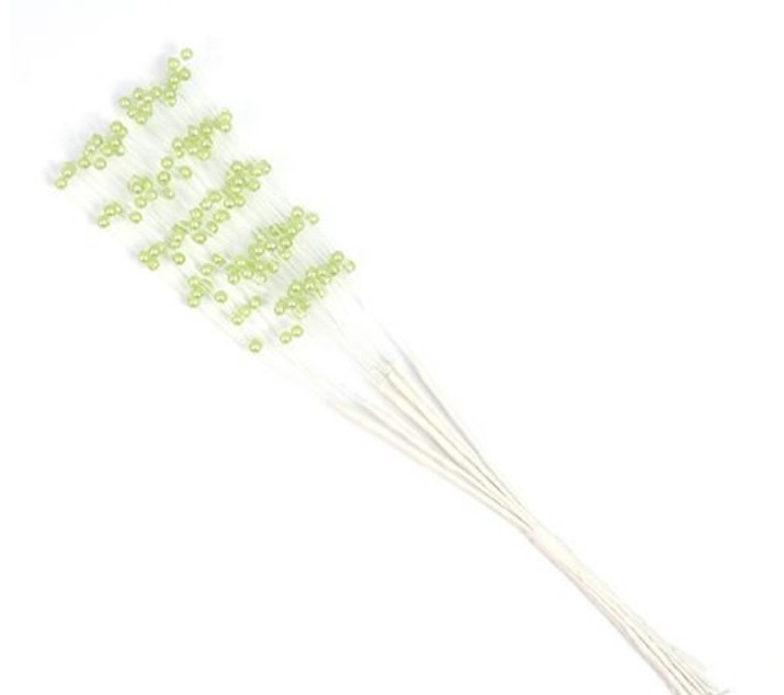Decoration for scrapbooking "Flowers" , color light green, size 0.4 x 19 cm