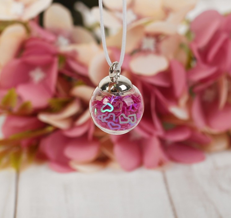 Decor pendant for creativity "Hearts", pink, 2X1. 5X1. 5 cm, 1 pc