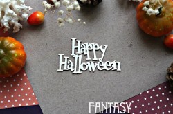 Чипборд Fantasy надпись "Happy Halloween 930" размер 8*4,2 см