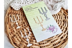 Нож для вырубки "Старый замок. Канделябр" от AgiArt, размер вырубки: 31*59 mm