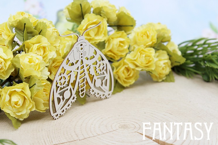 Chipboard Fantasy "Moth 1529" size 6.1*5.8 cm