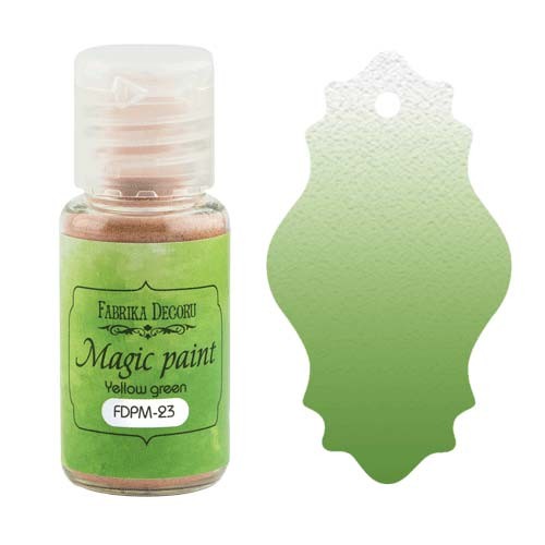 Dry paint "Magic Paint" FABRIKA DECORU, Yellow-green color, 15 ml 