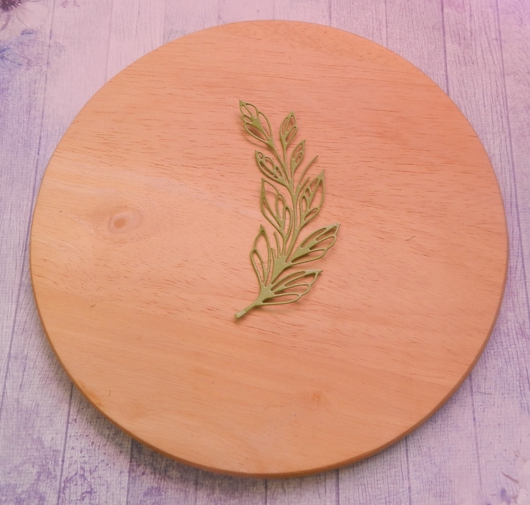 Вырубка ветвь ажурная 1483 зеленая дизайнерская перламутровая 290 гр.