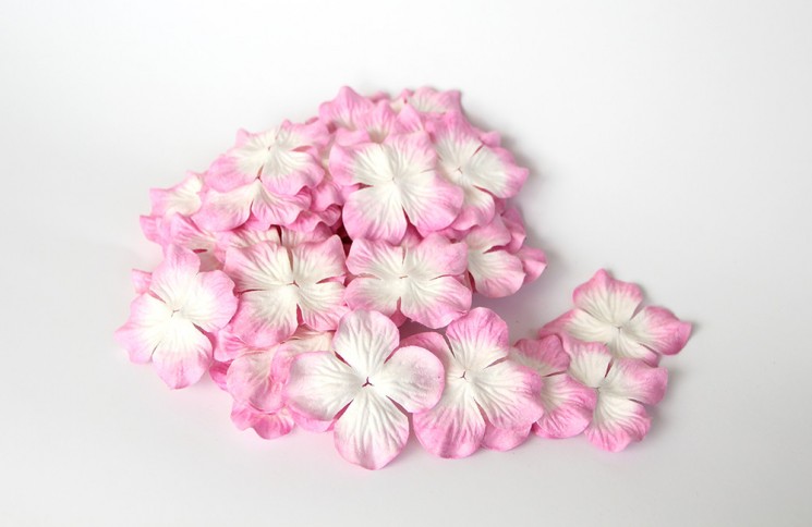 Гортензии "Бело-розовые" размер 5 см 10 шт