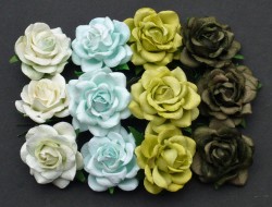 Розы "Зеленый микс" , размер 3,5 см, 4 шт