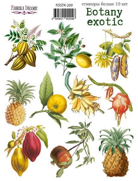 Fabrika Decoru "Botany exotic No.209" sticker set, 10 pcs 