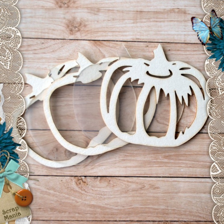 Chipboard " Divination. Shaker. Big pumpkin " (ScrapMania), size 8, 4x7, 6 cm