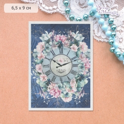 Тканевая карточка "Весенний этюд. Часы" (ScrapMania)