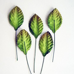 Листья розы "Зеленые мини", размер 3,5х2 см, 10 шт