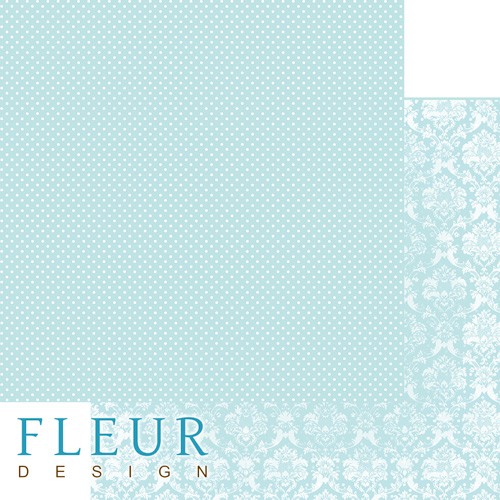 Double-sided sheet of paper Fleur Design Shabby chic Basic 2.0 "Morning aquamarine", size 30. 5x30. 5 cm, 190 g /m2