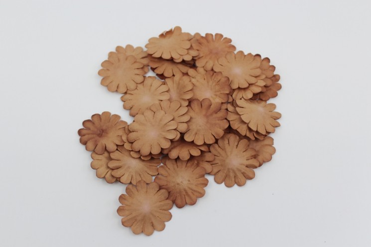 Set of paper petals "Daisy" color terracotta d-36 mm, 30 pcs