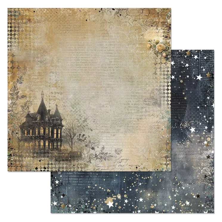 Двусторонний лист "Заколдованные страницы. Обитель сумерек", размер 30*30 см, 180гр (ScrapMania)