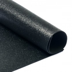 Фоамиран глиттерный "Черный", размер 20х30 см, толщина 2 мм